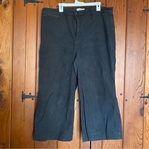 Madewell Wide Leg Cropped Emmett Pant, Black, 35